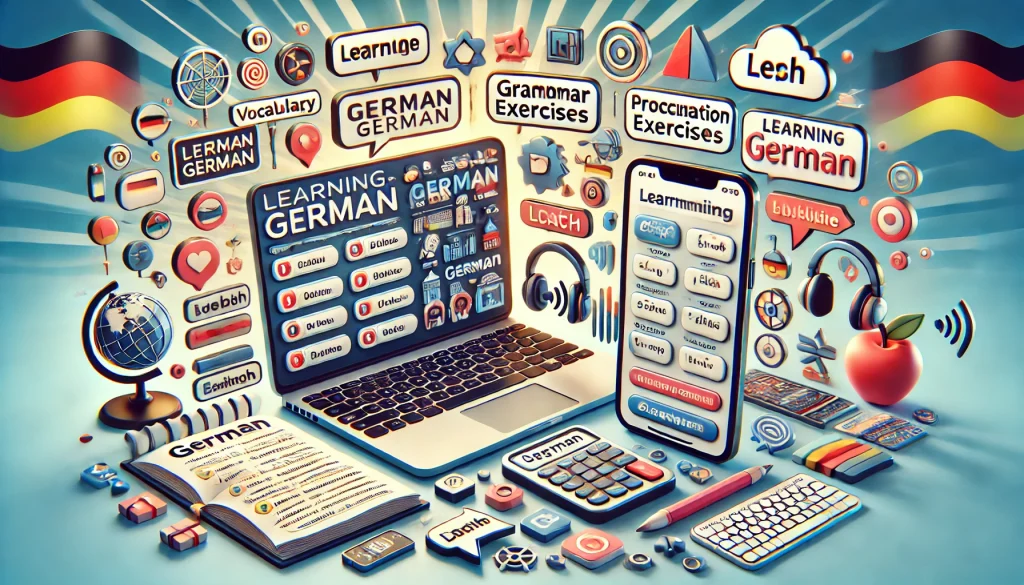 یادگیری زبان آلمانی با استفاده از اپلیکیشن‌ها و وب‌سایت‌ها 📱🌍
